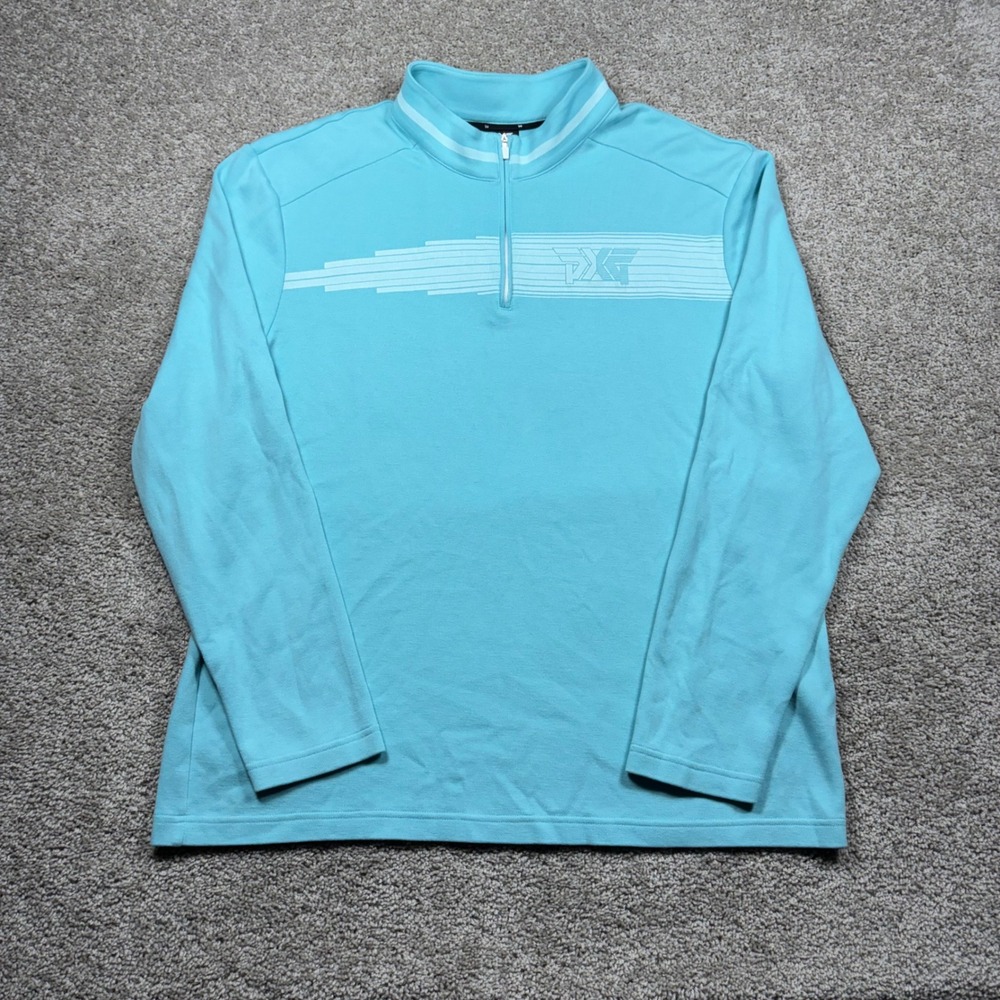 PXG Parsons Xtreme Golf Mens XL Aqua Blue Teal 1/4 Zip Pullover MS24AT02-20